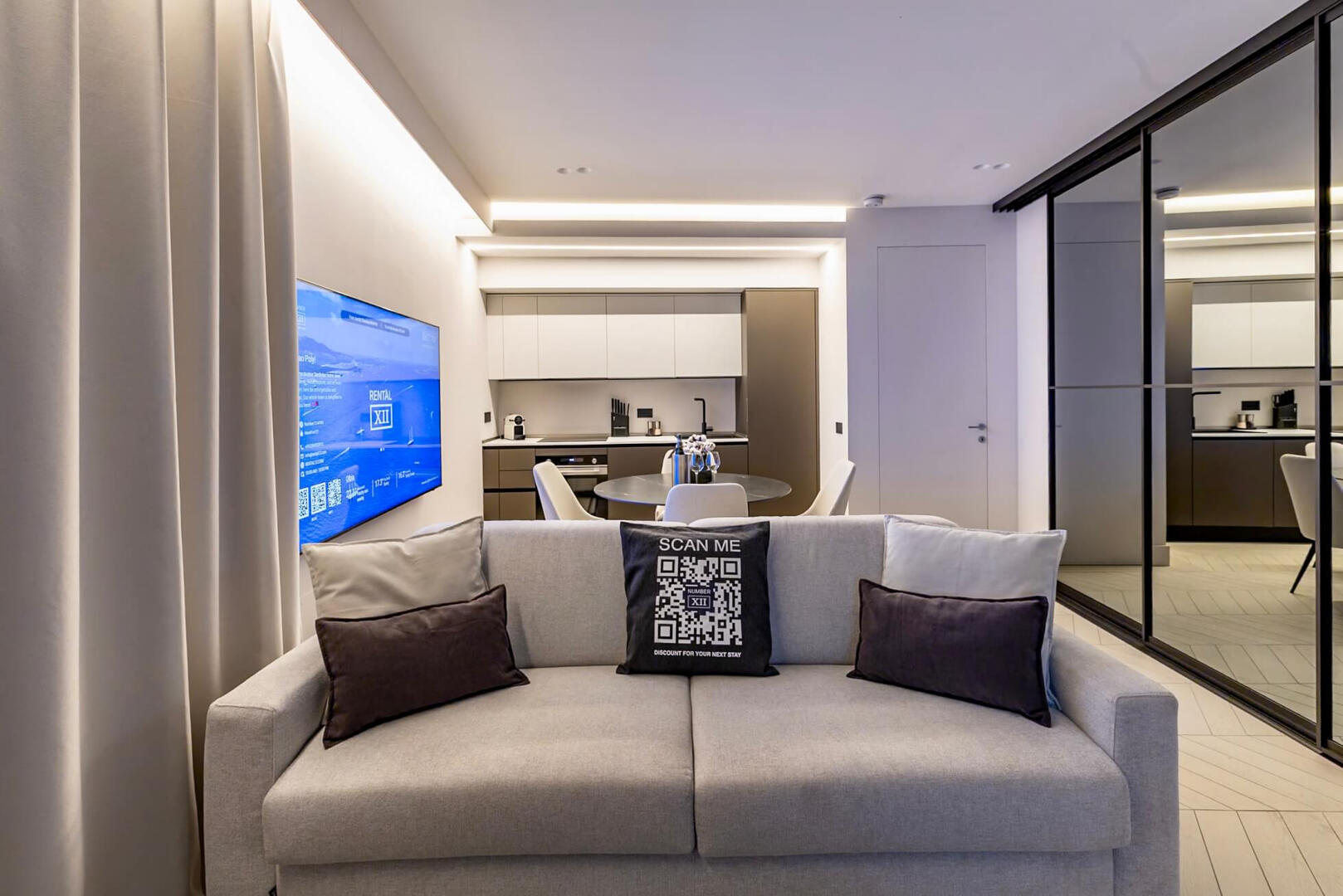 Stylish sofa that easily converts into a comfortable double bed for extra guests.